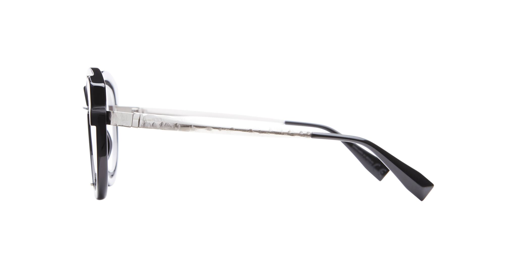 Kuboraum H93 BS in Black Shine with Black Shine and Silver KROH93BS000000OP