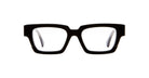 KUBORAUM Kuboraum I01 black rectangular eyeglasses with thick frames, front view.