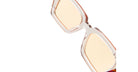 Kuboraum I01 rectangular eyeglasses, beige-tinted transparent acetate frames, front view.