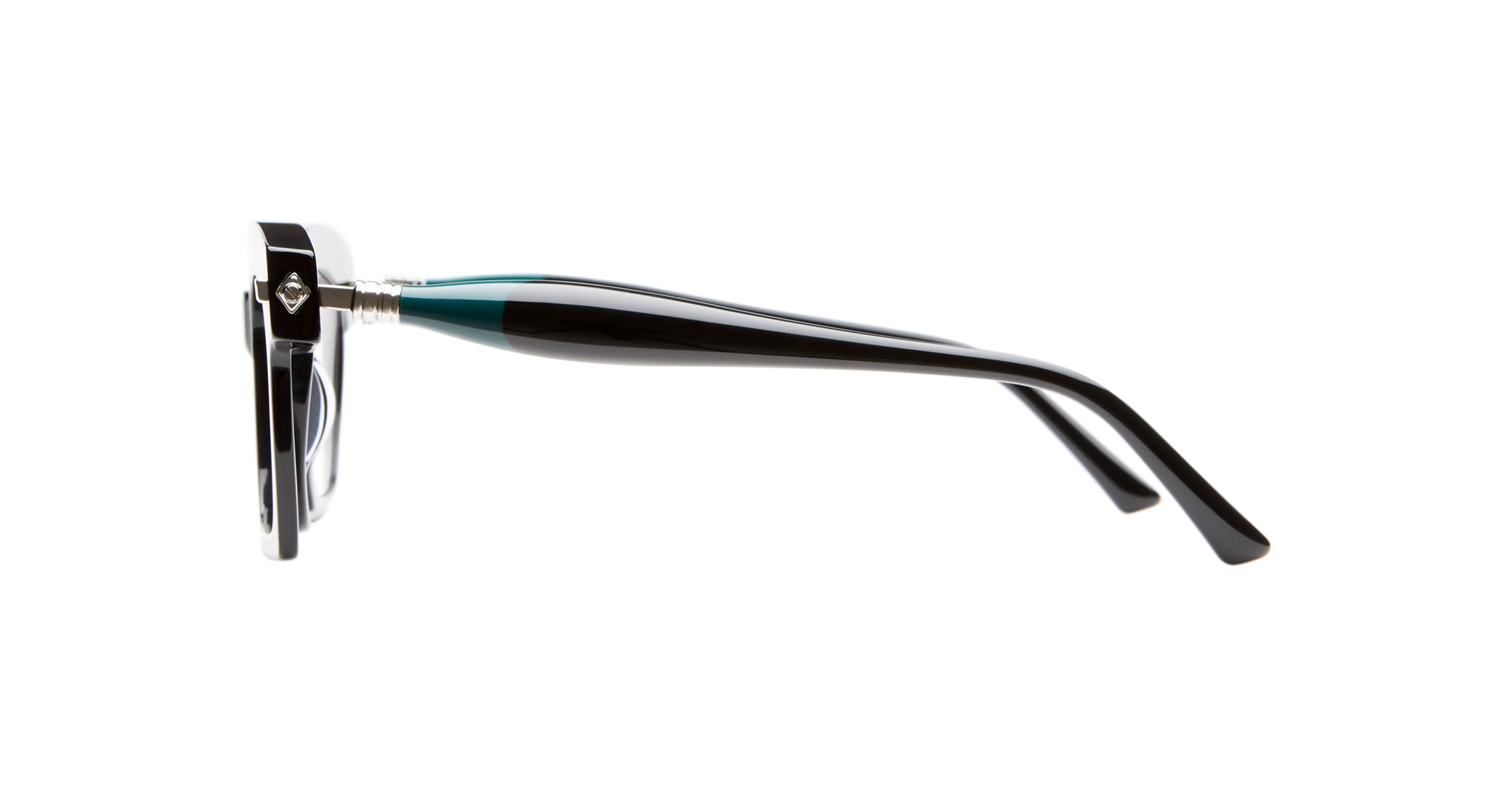 Profile View of Kuboraum J9 Optical Frame in Color BS Black Shine