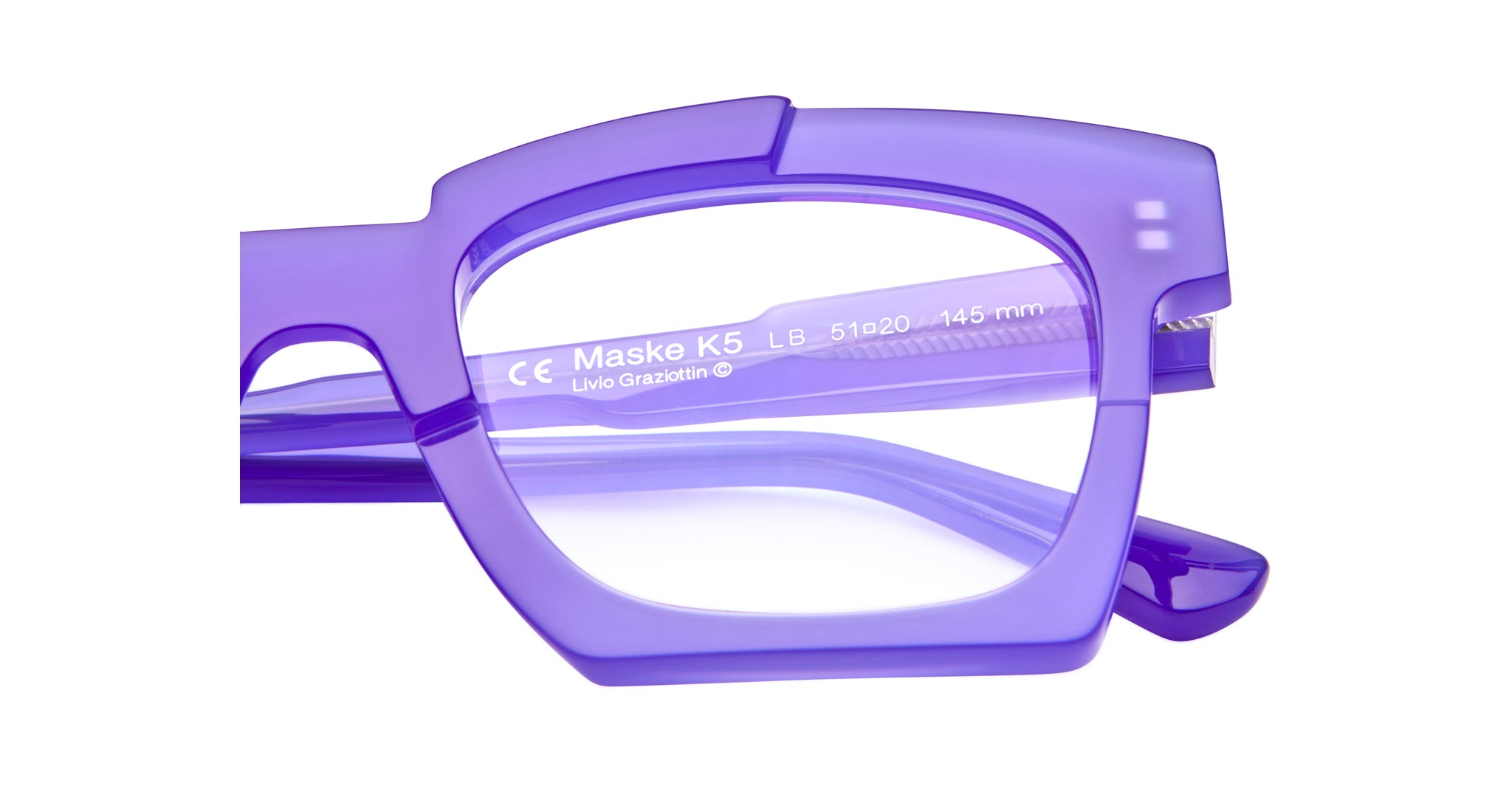 Kuboraum K5 Optical Frame in Color LB Liberty Blue Lens Detail