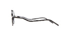 Side view of KUBORAUM L11 black round eyeglasses featuring wavy textured arms and minimalist design.