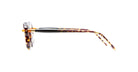 Side view of Kuboraum P23 eyeglasses featuring tortoiseshell-patterned frames and temples, displayed against a white background. These glasses showcase a classic, slightly rounded design.