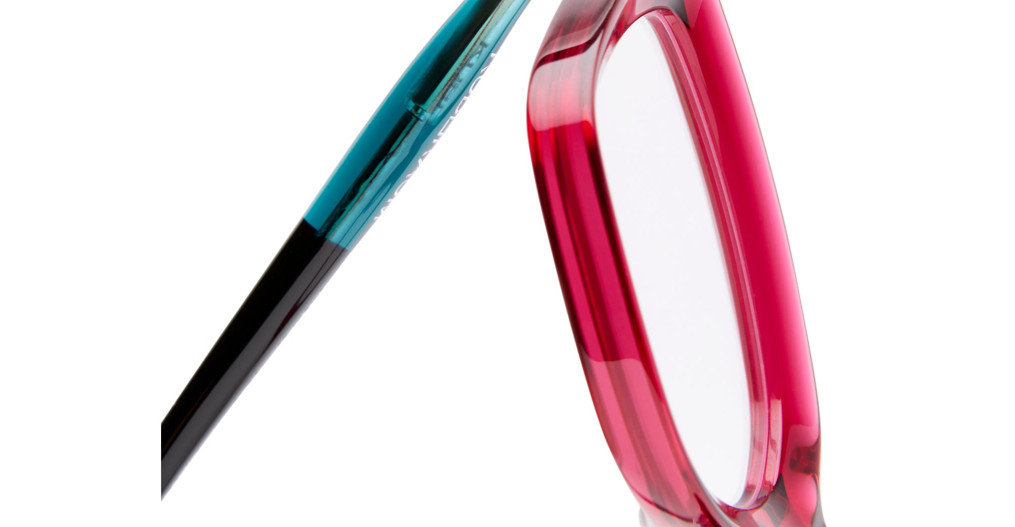 Close-up of Kuboraum P28 eyeglasses by KUBORAUM, front view showing frame details.