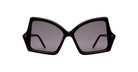 KUBORAUM P30 black oversized square sunglasses with dark lenses and bold frame, front view.