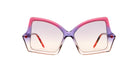 KUBORAUM P30 oversized square sunglasses with pink-purple gradient frames and light-tinted lenses, front view.