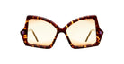 Kuboraum P30 sunglasses by KUBORAUM, featuring square tortoiseshell frames and yellow-tinted UV lenses, front view.