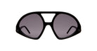 Kuboraum P31 sunglasses by KUBORAUM, black oversized thick frame, dark UV-protective lenses, front view.