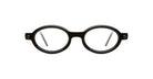 The Kuboraum P6 is a pair of black, round eyeglasses with thick frames, shown from the front against a white background.