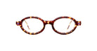 Kuboraum P6 round eyeglasses featuring a tortoiseshell pattern frame, shown against a white background.