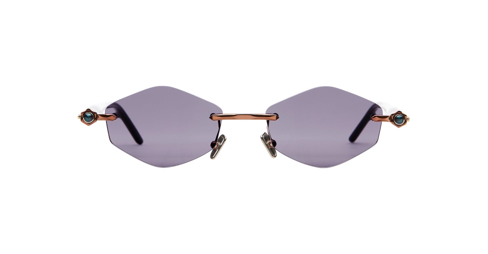 Front View of Kuboraum P60 Sunglass in Color BZ GH Bronze