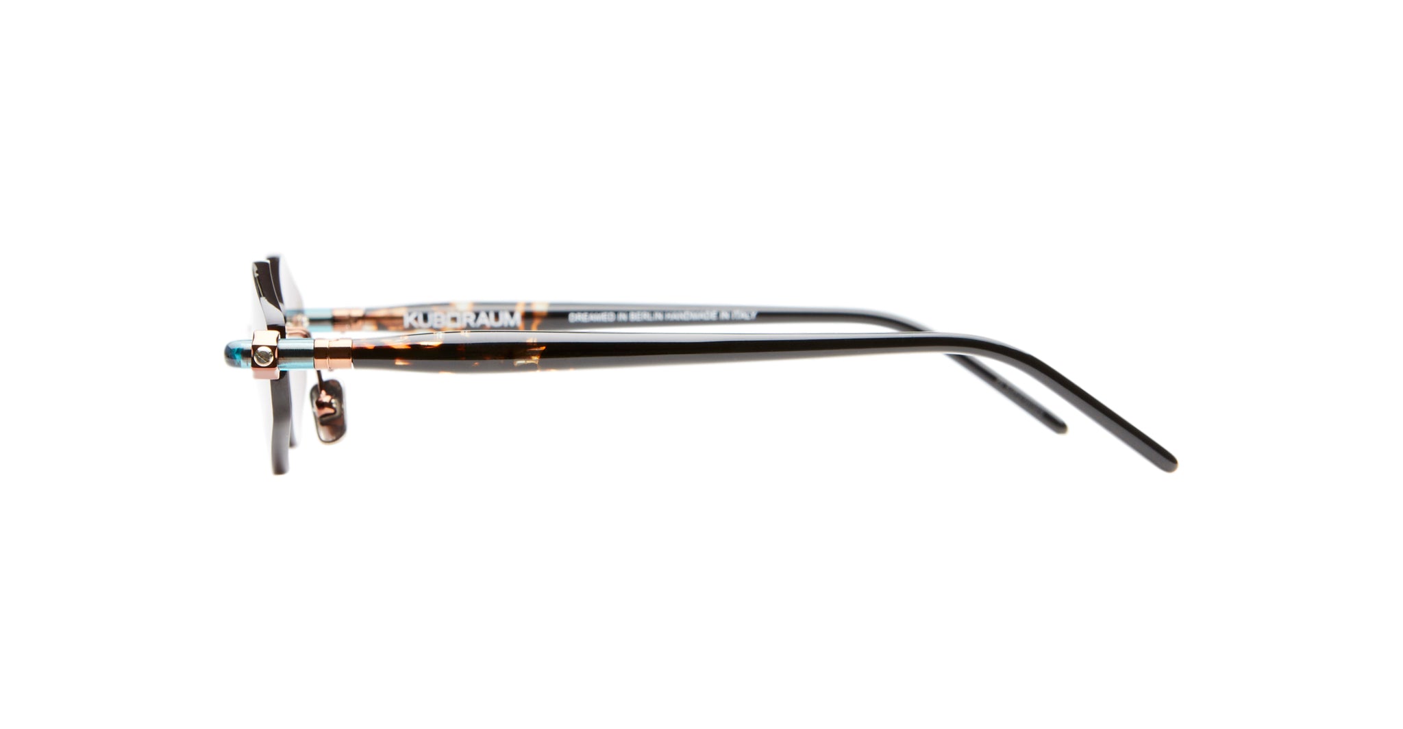 Profile View of Kuboraum P60 Sunglass in Color BZ GH Bronze