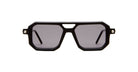 KUBORAUM P8 black geometric sunglasses with dark tinted lenses, front view. Brand and model clearly visible.
