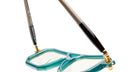 KUBORAUM Kuboraum P8 eyeglasses with teal frames and black-to-brown temples, viewed from above.