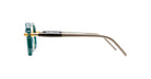Side view of KUBORAUM P8 eyeglasses with green frames, gold hinges, and beige temples. Brand: KUBORAUM. Model: P8.