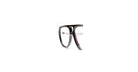 Close-up of the left side of Kuboraum Q4 black eyeglass frames with clear lenses, shown against a white background. Only part of the frames is visible in the image.