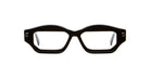 KUBORAUM Kuboraum Q6 black thick-rimmed rectangular eyeglasses, front view.