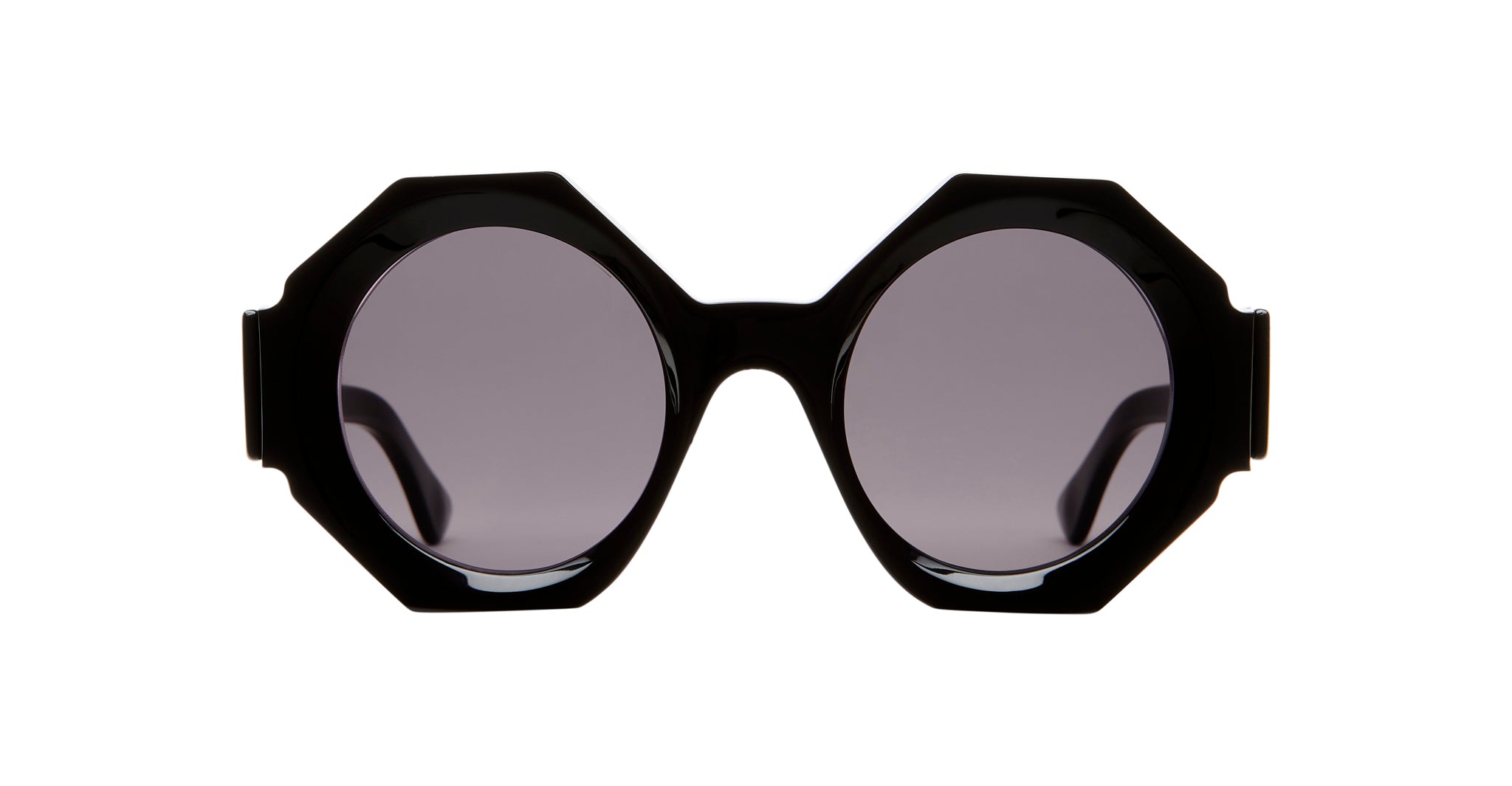 Kuboraum R4 Sunglass in Color BS CT Black Shine Cut Front