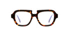 Kuboraum S5 eyeglasses feature thick, square tortoiseshell frames, showcased against a white background.