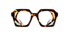 Front view of the Kuboraum T8 DT optical frame in dark tortoise