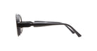 Side view of Kuboraum Z3 black round eyeglasses with thick frames and acetate temples by KUBORAUM.