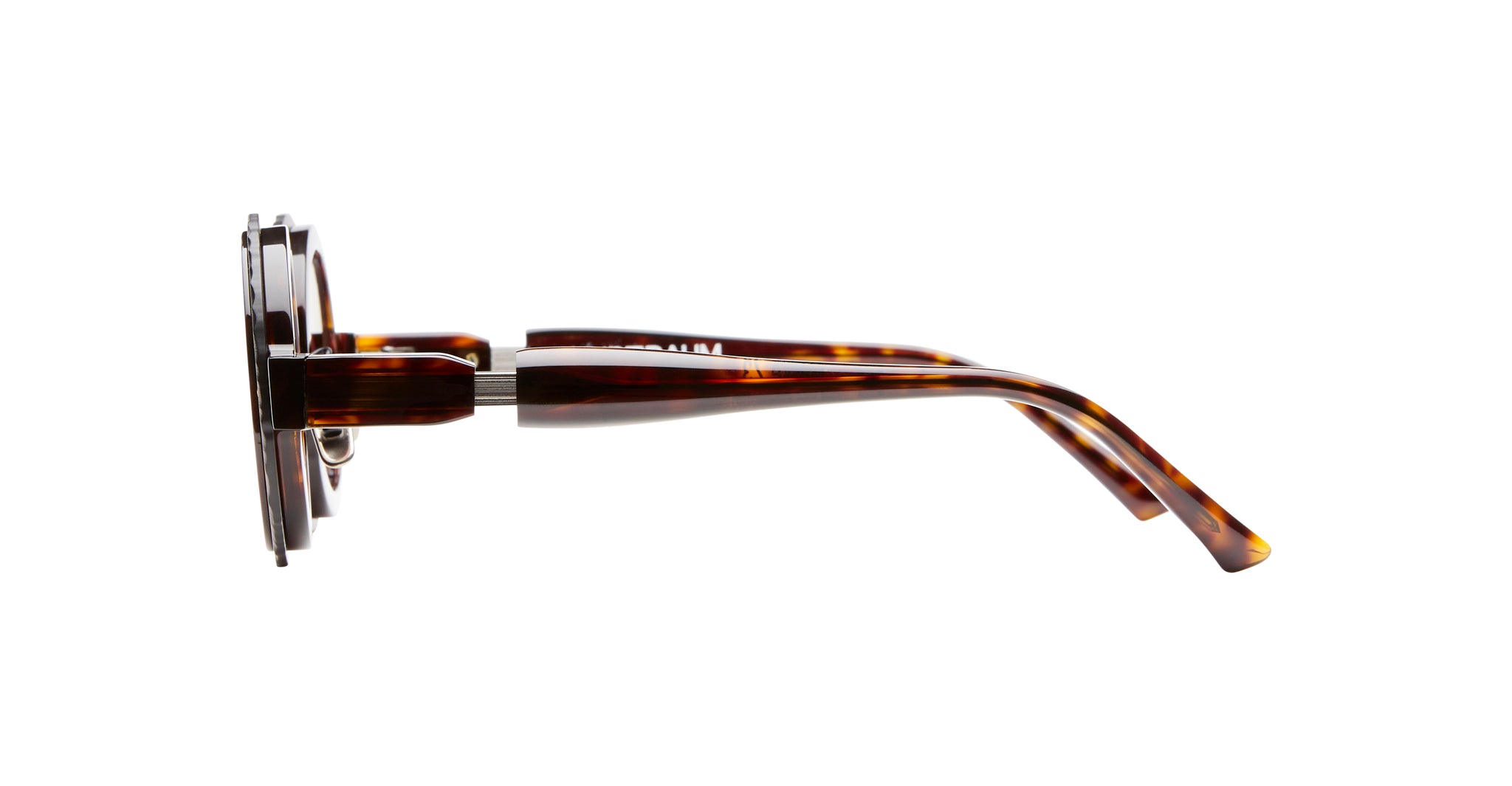 Side view of KUBORAUM Z3 round eyeglass frames with acetate rims; eyeglasses by KUBORAUM, model Z3, shown from the side.