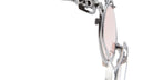 Close-up of Kuboraum Z50 round sunglasses with light pink lenses and intricate metal detailing on the frame, featuring ornate accents near the temple, shown against a white background.