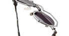 Close-up of Kuboraum Z50 sunglasses by KUBORAUM featuring geometric metal frames and dark lenses, front view.
