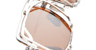 Close-up of KUBORAUM Z51 silver sunglasses with brown lenses, showing front view of the eyewear.