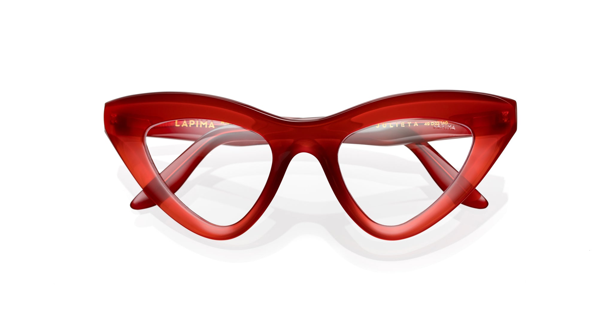 Lapima Julieta cat-eye eyeglass frames, bold thick rims, eyeglasses shown from the front.