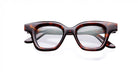 The Lapima Lisa Petit 44 features rectangular tortoiseshell eyeglasses with thick, glossy square acetate frames and rounded edges, handcrafted in Brazil. Shown with clear lenses against a white background.