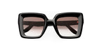 Lapima Teresa sunglasses by Lapima, black oversized square frames with dark tinted UV-protective lenses, front view.