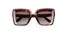 Lapima Teresa square sunglasses, brown tortoiseshell frame, dark gradient lenses, UV protection, front view.