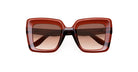 Lapima Teresa oversized red square sunglasses with bold frames and brown gradient lenses, front view.