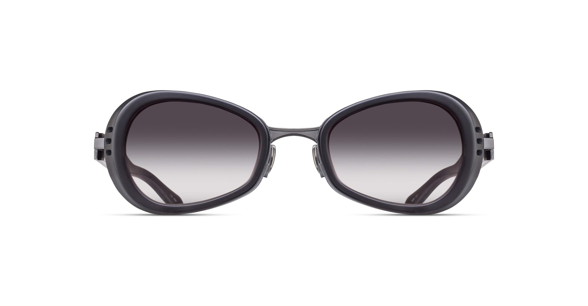 The Matsuda 10616H are oversized black sunglasses with rounded frames and gradient dark-to-light lenses, shown against a plain white background.