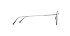 Matsuda M3085 optical frame in brushed silver, featuring a minimalist round rimless design with finely engraved metal rims, slim titanium temples, and sculpted temple tips with signature detailing.