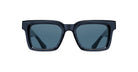 Front view of Matsuda M1033 sunglasses with dark blue polarized thick frames and tinted lenses, product by Matsuda.