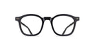 The Matsuda M2068 features black, round prescription eyeglasses with thick frames and small metallic arrow-shaped accents on the upper corners, displayed front-facing against a white background.