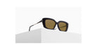 3/4 view of Matsuda sunglass model M2070 in black with brown lenses on a pedestal