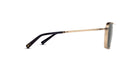 Side view of Matsuda M3135 sunglasses with thin gold metal frames, black temples, and dark lenses. The temple tips display a small decorative logo.