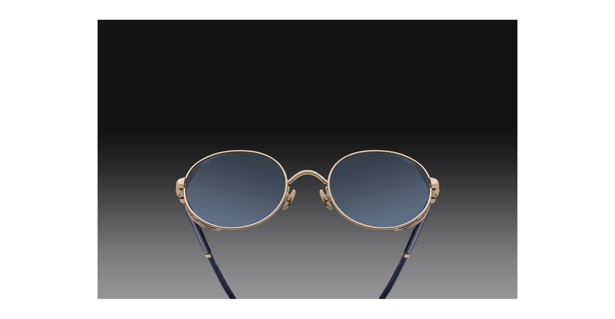 Matsuda M3137 Sunglass in Brushed Gold and Navy