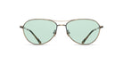 The Matsuda M3139 features aviator-style sunglasses with thin metal frames and light green-tinted lenses, displayed from the front on a white background.
