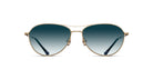 The Matsuda M3139 aviator sunglasses feature gold frames and gradient blue-tinted lenses, displayed front-facing on a white background.