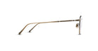 Side view of Matsuda M3140 vintage-style eyeglasses featuring thin gold-toned metal frames, intricate temple detailing, and adjustable nose pads.