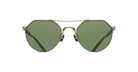 The Matsuda M3141 sunglasses feature aviator-style green tinted lenses and a slim metallic gold frame, displayed from the front against a white background.