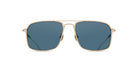 The Matsuda M3146 features a gold frame and large, square blue-tinted lenses, shown from the front against a white background.