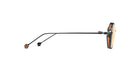 Side view of the Matsuda model M3153 sunglass in color Matte Black with orange lenses