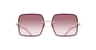 Front view of the Matsuda M5005 sunglass in rose gold with rose gradient lenses