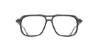 Front view of Matsuda M2062 large rectangular gray eyeglass frames featuring a double-bridge design and transparent lenses, displayed against a white background.