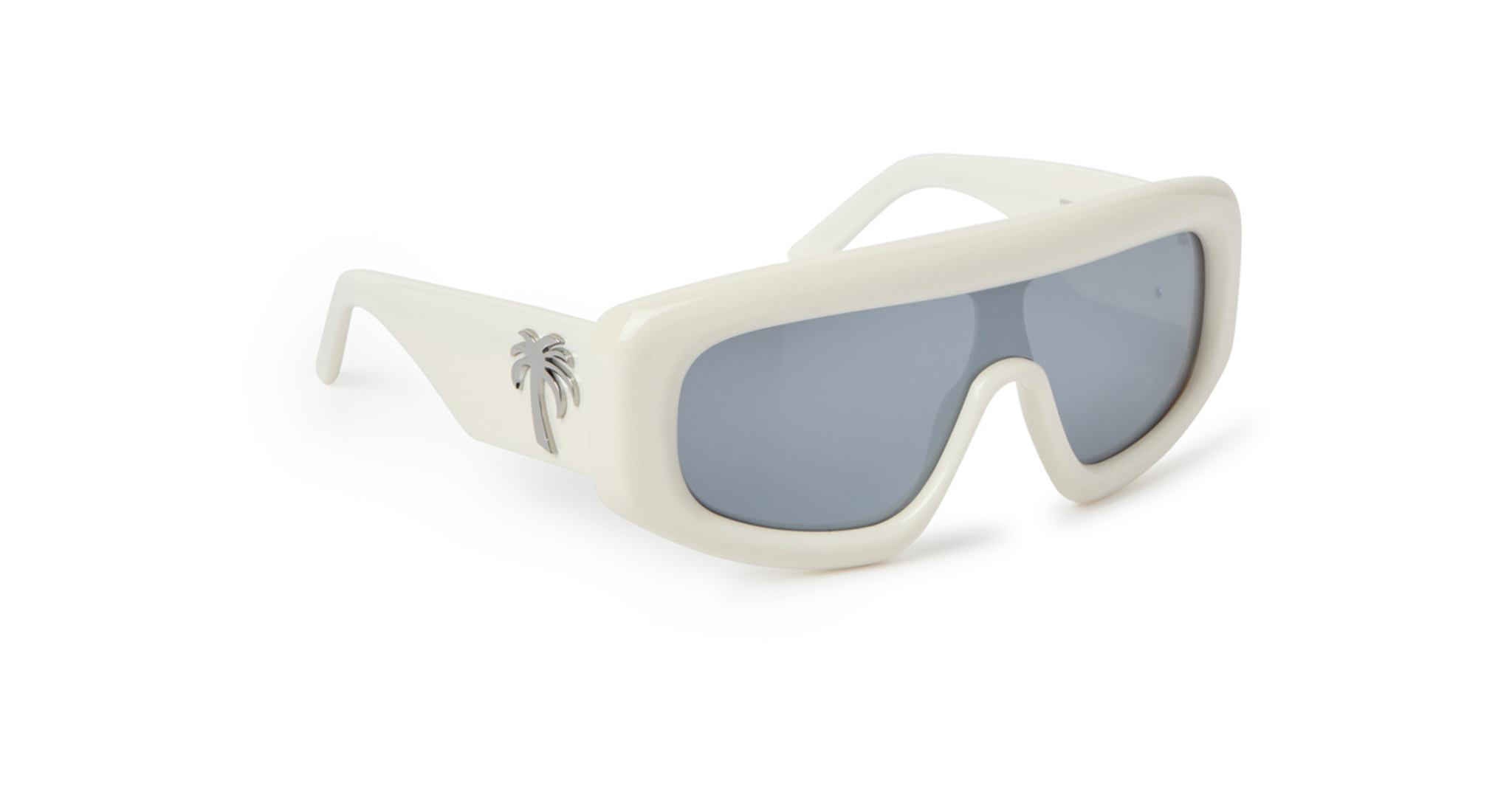 Palm Angels Carmel in White Frame with Silver Mirror Lenses PERI016F22PLA0010172